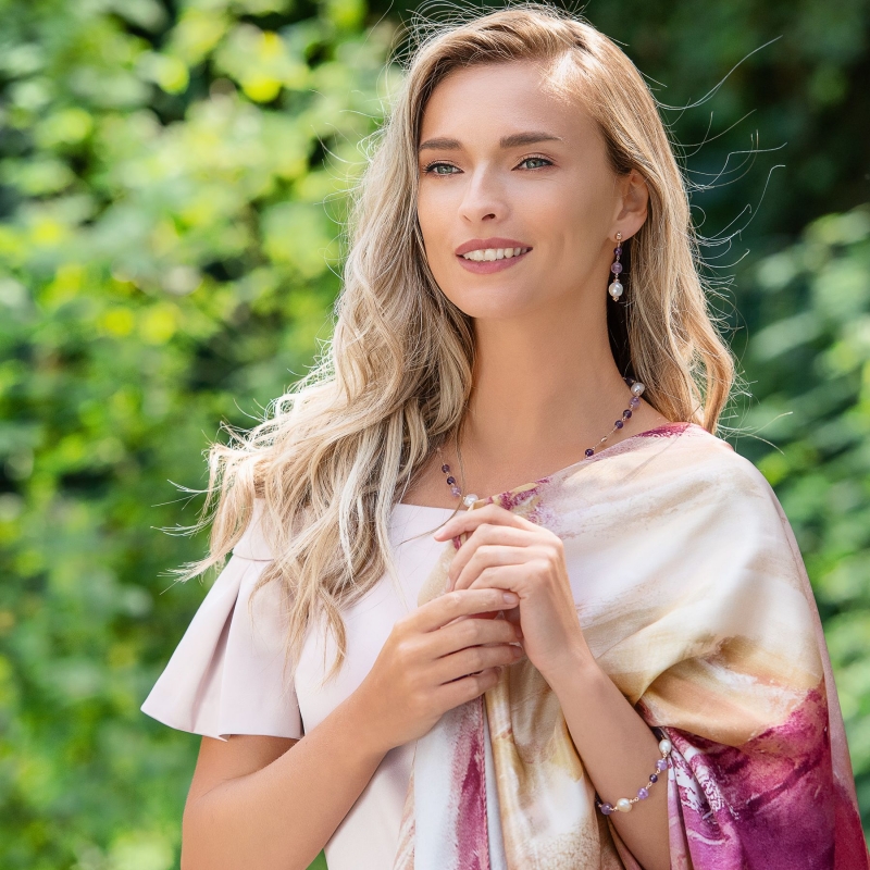 Silk shawl Tara Aquarella