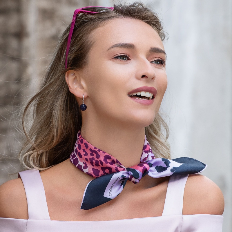 Silk scarf S Animal Print purple