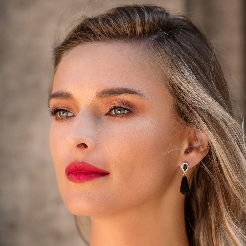 Cercei argint Entourage onix