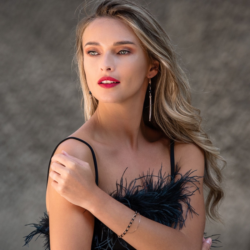 Sterling Silver Bracelet New Bond black agate