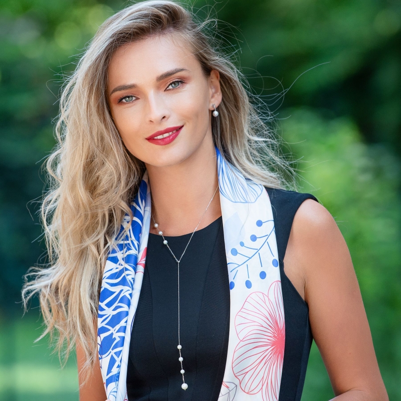 Cercei argint Heart perla scoica alba