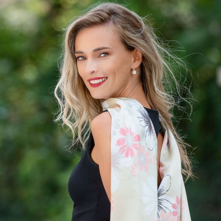 Silk shawl Poeme de Desire rose