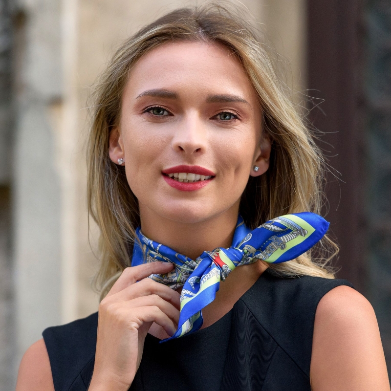 Silk scarf S twill Parisienne blue