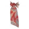 CADOU: Eşarfă mătase naturală cu volan şi headband Marsala Luxury