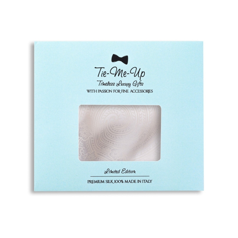 Masca matase Paisley Alb