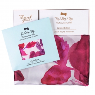 Set Esarfa si Masca Matase Cherry Roses