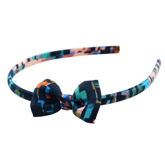 CADOU: Eşarfă mătase naturală cu volan şi headband Toscana Blues