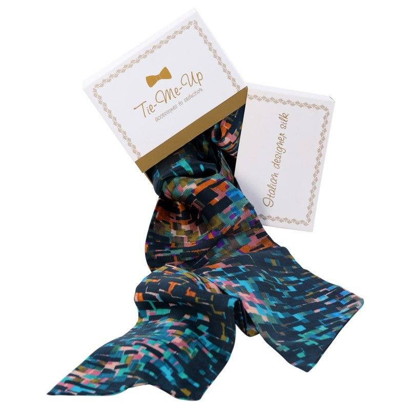 Luxury gift: Toscana Blues Silk Scarf and Bow