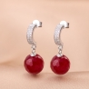 Agate silver earrings cognac