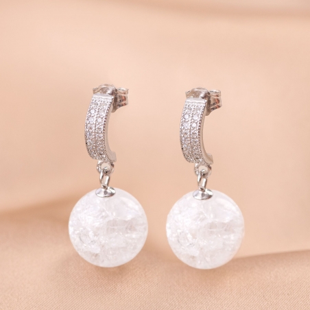 Cercei argint cristal gheata