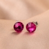 Silver Earrings Crystal Fuchsia