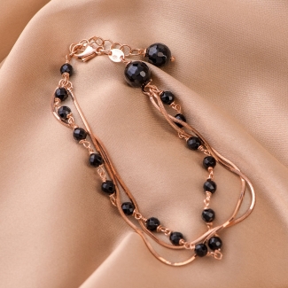 Sterling Silver Bracelet New Bond black agate