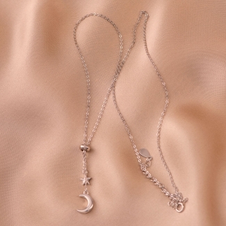 Colier argint reglabil Moon Star Harmony