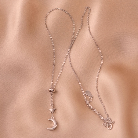 Colier argint reglabil Moon Star Harmony