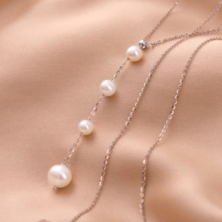 Colier argint reglabil Pearls White Rain