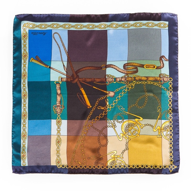 Silk Scarf Marina D`Este Voyage blue