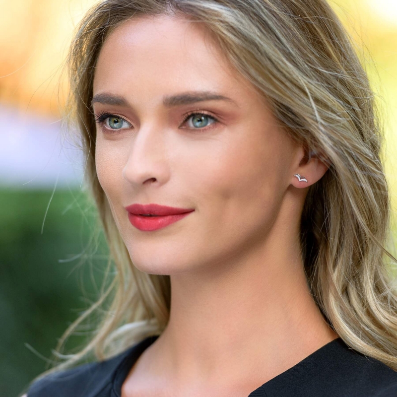 Cercei argint Minimal Free Fly zirconia