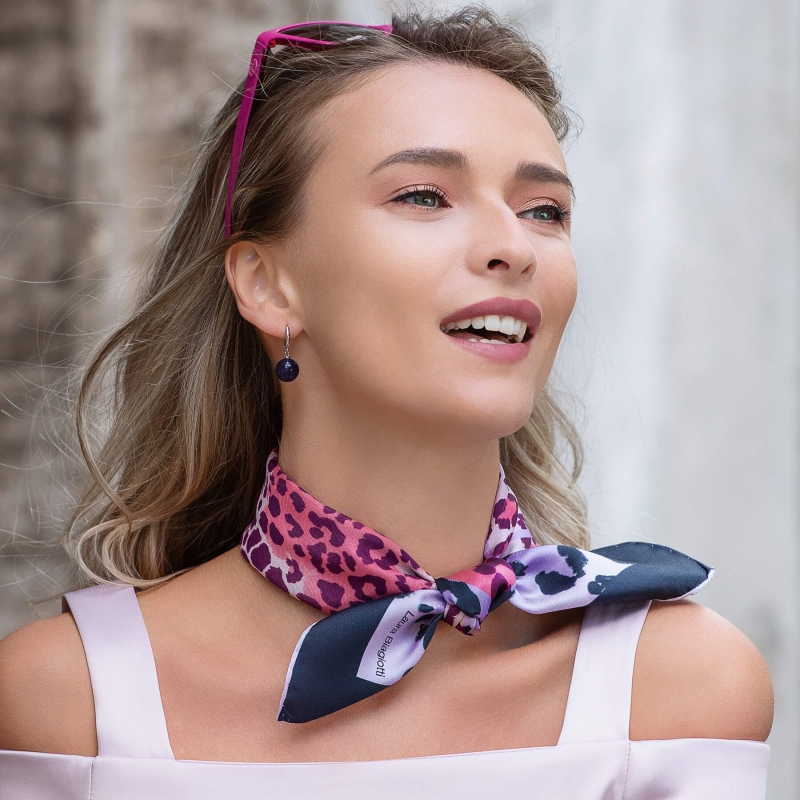 Cercei argint New Look Perla Swarovski Blue Night