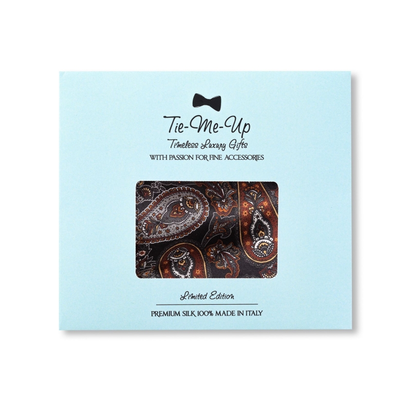 Masca matase London Paisley 16 brown