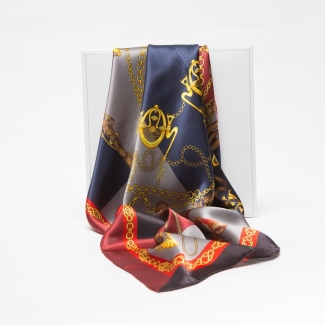 Esarfa matase naturala Marina D'Este Sienna navy