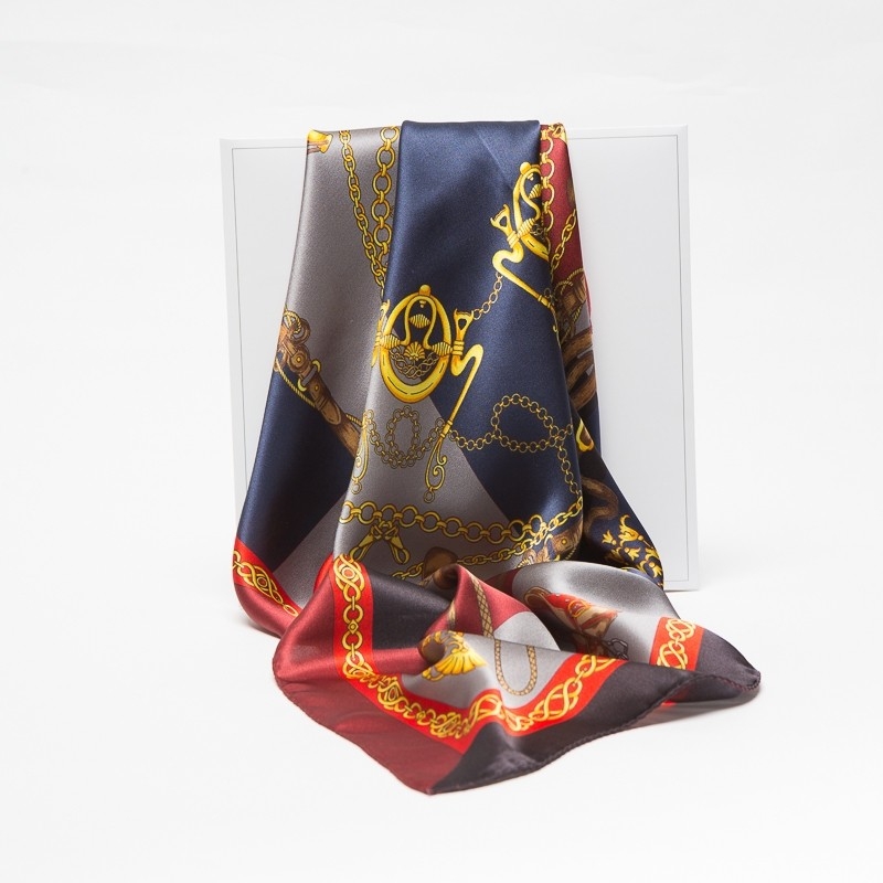 Esarfa matase naturala Marina D'Este Sienna navy