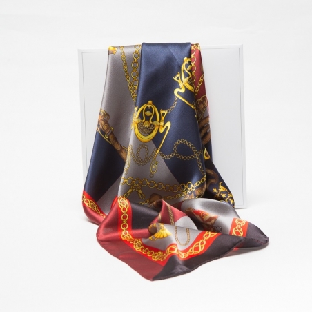 Esarfa matase naturala Marina D'Este Sienna navy