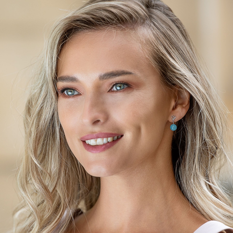 Cercei argint Heart angelit