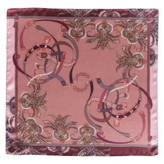 Esarfa matase Marina D`Este London Club roz prafuit