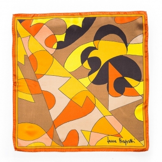 Esarfa matase naturala Laura Biagiotti golden abstract