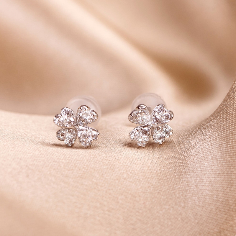 Cercei argint Good Luck zirconia