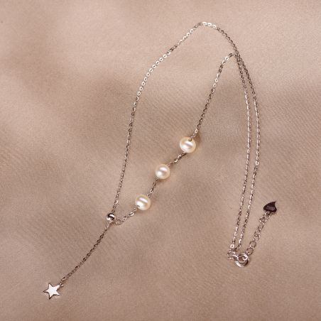 Colier argint Pearls & Star charm