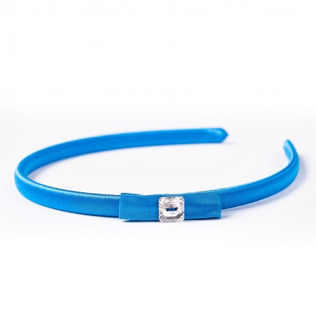 Headband navy blue silk Swarovski