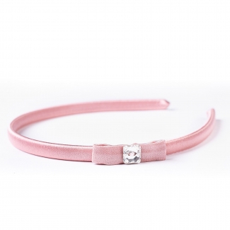 Headband light pink silk Swarovski