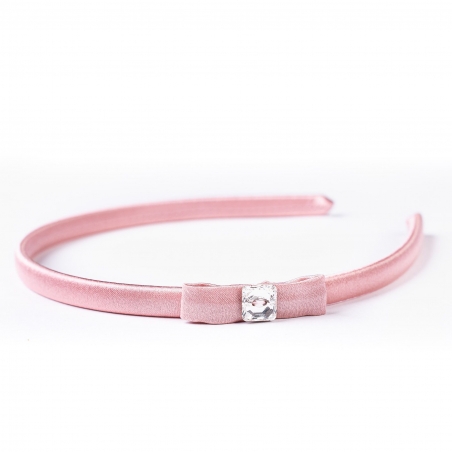 Headband light pink silk Swarovski