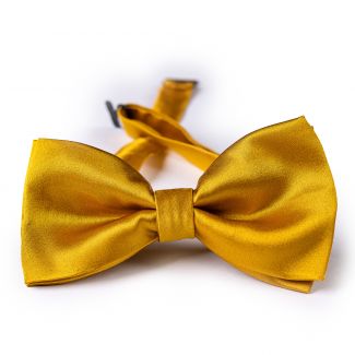 Gold silk bow tie