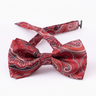 London Paisley 11 cherry silk bow tie