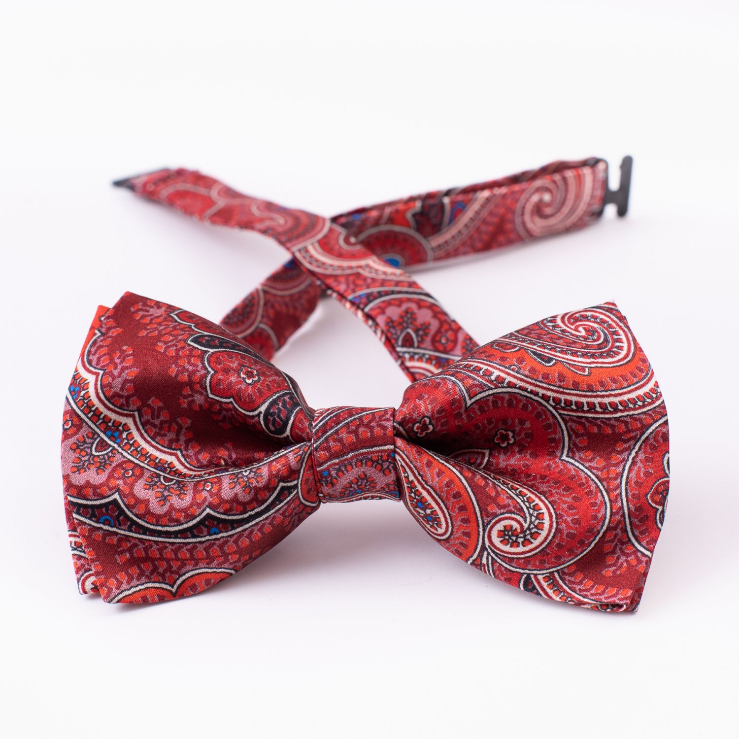 London Paisley 11 cherry silk bow tie