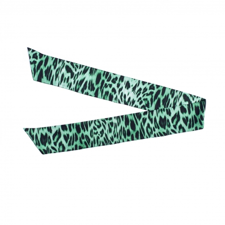 Esarfa matase Animal Print Light Green