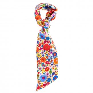 Flounce Silk Scarf Flying Colors red