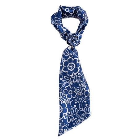 Flounce Silk Scarf White Delicacy