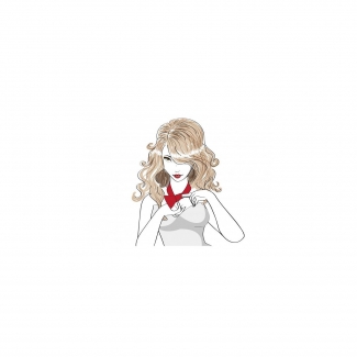 Flounce Silk Scarf White Delicacy