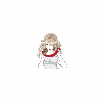 Flounce Silk Scarf Flying Colors red