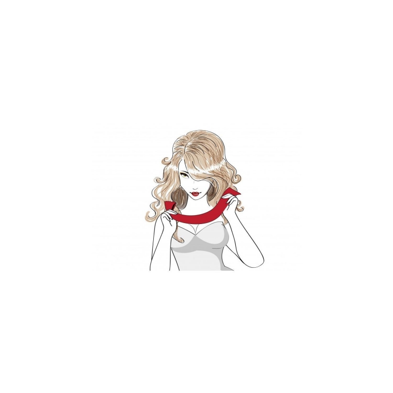 Flounce Silk Scarf Flying Colors red