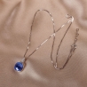 Sterling Silver Necklace  Beauty Blue Tanzanite Cat Eye fatetat