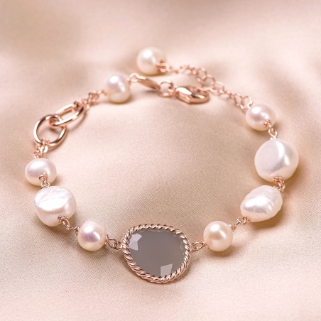 Bratara argint roz New Pearl Design