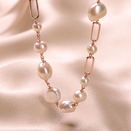 Colier argint roz Pearls Connection