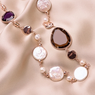 Sterling Silver pink Necklace Change the rule Sienna