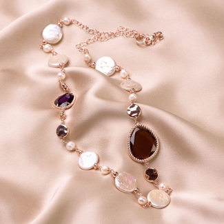 Sterling Silver pink Necklace Change the rule Sienna