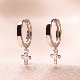 Sterling Silver Earrings Cioia cross