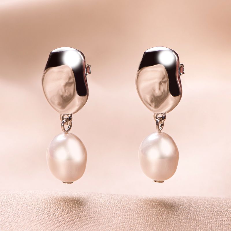 Sterling Silver Earrings Only Pearls